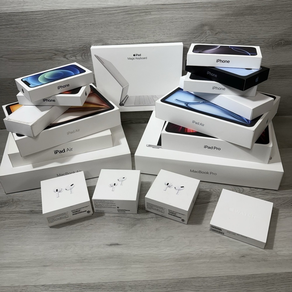 Apple Empty Box Lot 18 Boxes iPhone iPad Mac AirPods Watch Reseller OEM